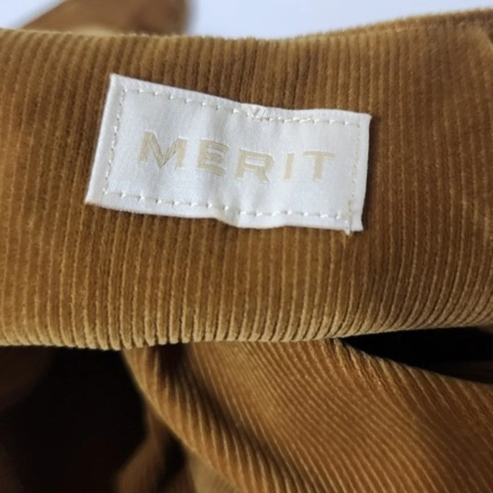 lot 0f 2 Merit Beauty Signature Bag Brown Corduroy Makeup Cosmetic Pouch